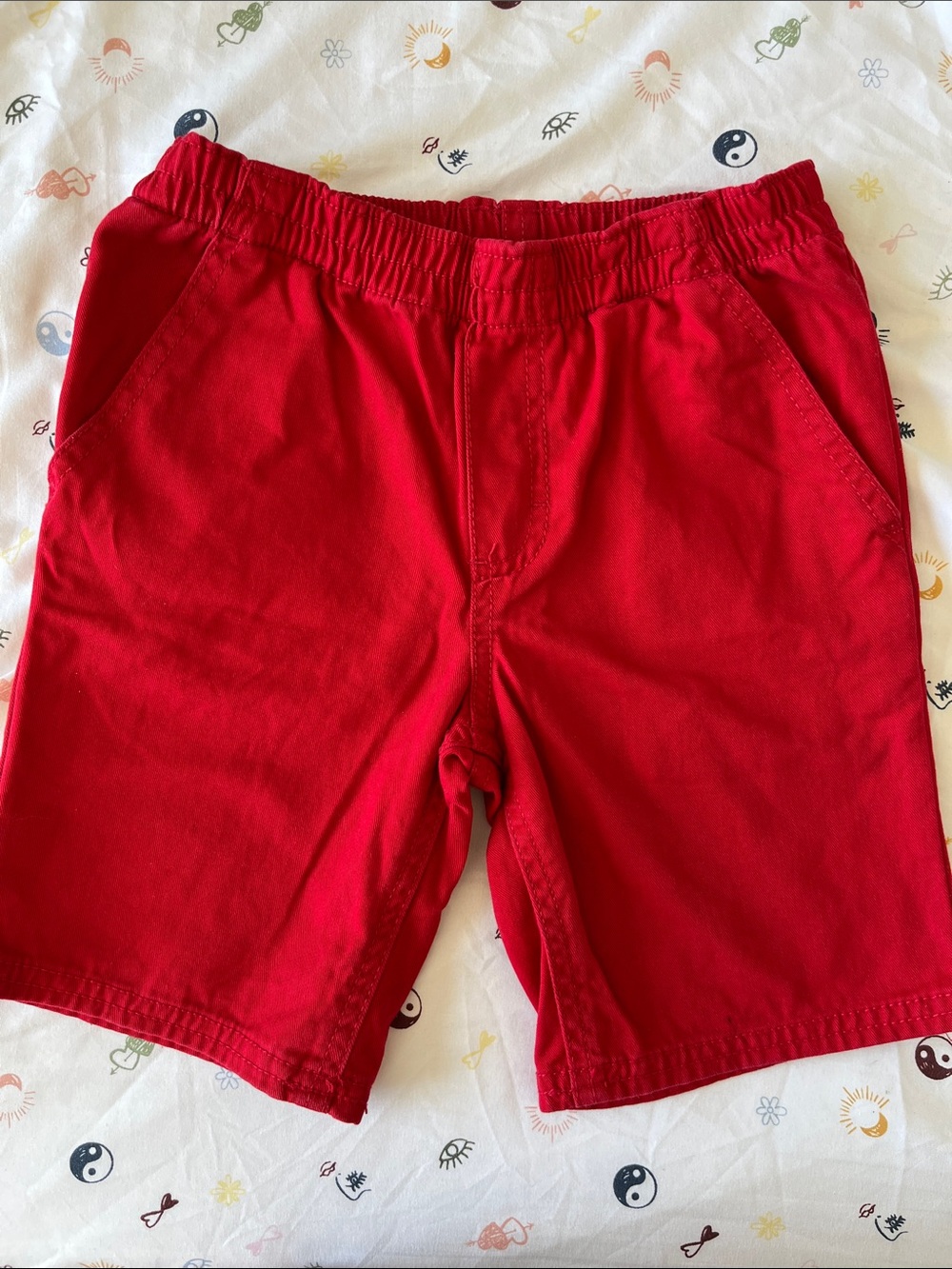 Calvin Klein Jeans Men's Bright Red Elastic-Waist Athletic Shorts